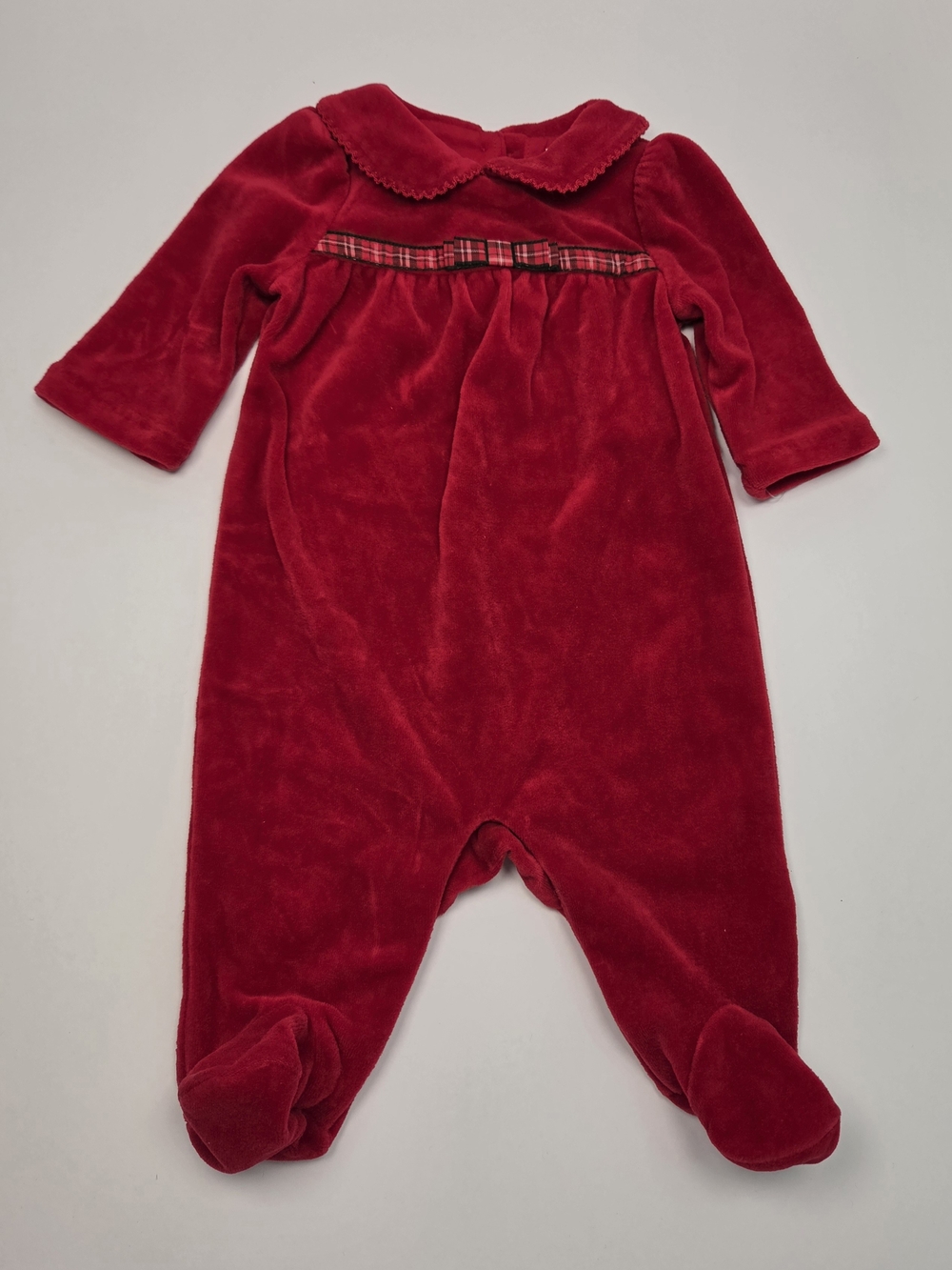 Ralph Lauren Baby Red Velour Footed Romper NB Newborn NWT Christmas